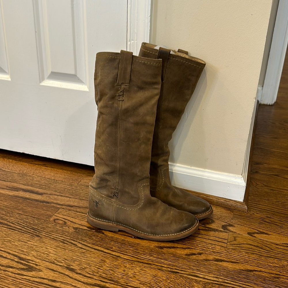Frye Brown Leather Tall Boots